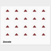 Sticker Rond Femme Grenouille Rouge Buffle Plaid Noël (Feuille)