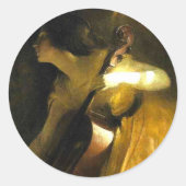 Sticker Rond Femme Jouant Au Cello (Devant)