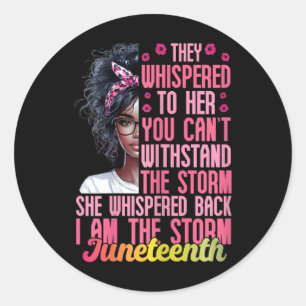 Sticker Rond Femme Junetten Je Suis La Tempête Black Women June