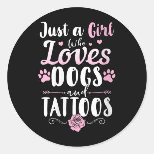 Sticker Rond Femme Juste Une Fille Qui Aime Les Chiens Et Les T