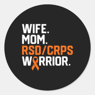 Sticker Rond Femme Maman Crps Rsd Guerrier Sensibilisation Obte