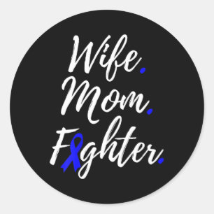 Sticker Rond Femme Maman Fighter Alopecia Areata Sensibilisatio