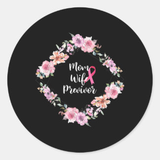Sticker Rond Femme Maman Pré-victimeuse Sensibilisation au canc