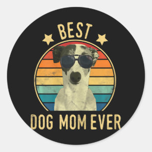 Sticker Rond Femme Meilleure maman chien jamais Mors italien Gr