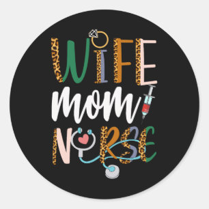 Sticker Rond Femme Mère Infirmière Femmes Rn Lpn Fête Des Mères