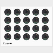 Sticker Rond Femme Monet en robe verte (Feuille)