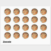 Sticker Rond Femme Mucha (Feuille)