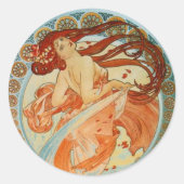 Sticker Rond Femme Mucha (Devant)