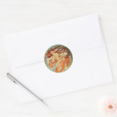 Sticker Rond Femme Mucha (Enveloppe)