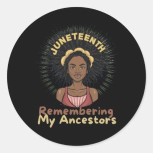Sticker Rond Femme noire des cheveux se souvenir de mes ancêtre