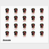 Sticker Rond Femme noire Zodiac Aquarius (Feuille)