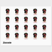 Sticker Rond Femme noire Zodiac Capricorne (Feuille)