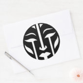 Sticker Rond Femme numérique (Enveloppe)