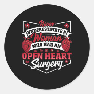 Sticker Rond Femme Open Heart Chirurgie Conception Pour La Sant