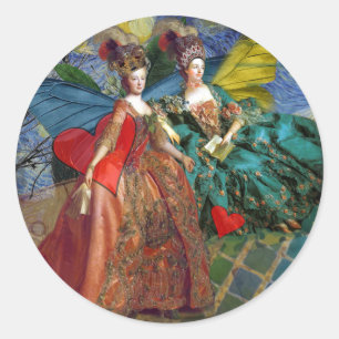 Sticker Rond Femme Papillon Capricieuse Gémeaux Gothique Classi