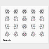Sticker Rond Femme pompienne USA (Feuille)