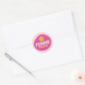 Sticker Rond Femme pour toujours ! Lesbienne queer non-binaire (Enveloppe)