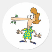 Sticker Rond Femme Qui A Dit Mensonges (Devant)