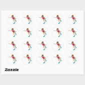 Sticker Rond Femme scuba (Feuille)