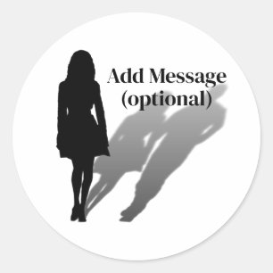 Sticker Rond Femme silhouette d'homme disparu