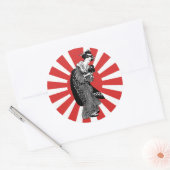 Sticker Rond Femme ukiyoe japonaise traditionnelle (Enveloppe)