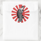 Sticker Rond Femme ukiyoe japonaise traditionnelle (Sac)