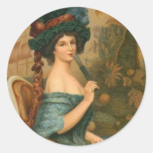 Sticker Rond Femme victorienne (Devant)
