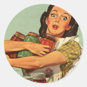 Sticker Rond Femme Vintage