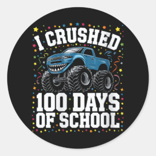 Sticker Rond Femmes 100 Jours De L'École Monster Camion Garçon