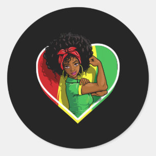 Sticker Rond Femmes afro-américaines Black Melanin Juneteen