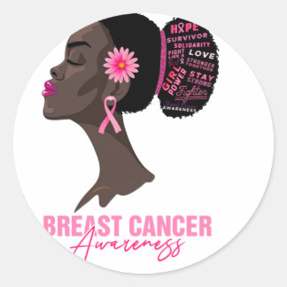 Sticker Rond Femmes afro-américaines sensibilisées au cancer du