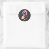 Sticker Rond Femmes avec enfant (Sac)