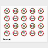 Sticker Rond Femmes Beau Rose 50e 60e 70e 80e anniversaire (Feuille)