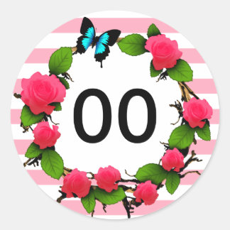 Sticker Rond Femmes Beau Rose 50e 60e 70e 80e anniversaire