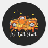 Sticker Rond Femmes C'est l'automne à tous Pumpkin Arbre d'auto (Devant)