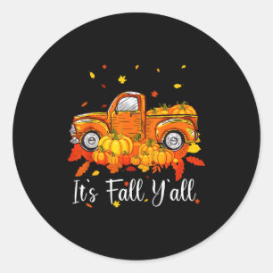 Sticker Rond Femmes C'est l'automne à vous tous Camion de citro