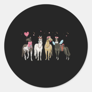Sticker Rond Femmes Cheval Saint Valentin Amoureux de Cheval Ma