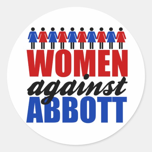 Sticker Rond Femmes contre Greg Abbott Texas Politique (Devant)