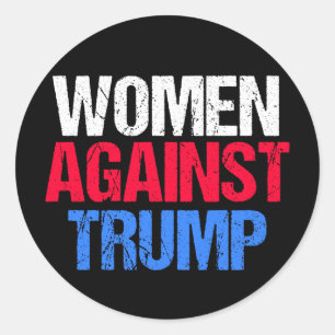 Sticker Rond Femmes contre Trump 2024 Élections noir