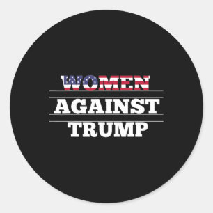 Sticker Rond Femmes contre Trump - Résistance anti Donald Trump