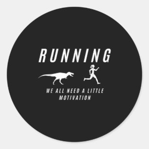 Sticker Rond Femmes Courir Avec Motivation Raptor Funny Runner