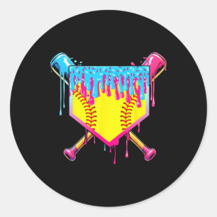 Sticker Rond Femmes de la journée de jeu de glaces goutte à gou