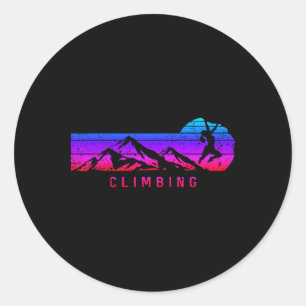 Sticker Rond Femmes de randonnée en montagne d'escalade vintage