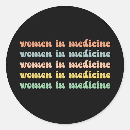 Sticker Rond Femmes en médecine Rétro future infirmière (Devant)