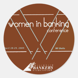 Sticker Rond Femmes en quelques opérations bancaires conféren