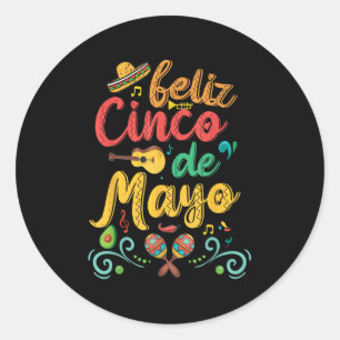 Sticker Rond Femmes Feliz Cinco De Mayo Fiesta Parti Mexicain 5