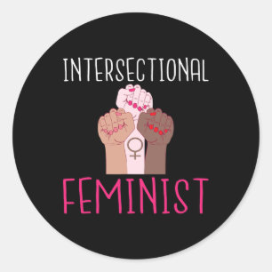 Sticker Rond Femmes fortes féministe intersectionnelle
