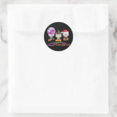 Sticker Rond Femmes Hallothanksmas heureux - Halloween Thanksgi (Sac)