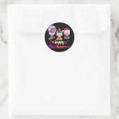 Sticker Rond Femmes Hallothanksmas heureux - Halloween Thanksgi (Sac)