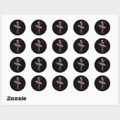 Sticker Rond Femmes Halloween Danser Skeleton arc-en-ciel Balle (Feuille)
